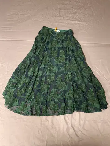 Greed 초록색 레이스 플레어 스커트 S