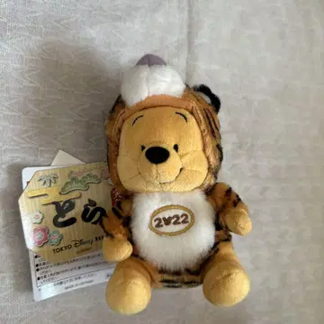 2022년 간지 호랑이 해 곰돌이 푸 인형 배지 도쿄 디즈니 리조트