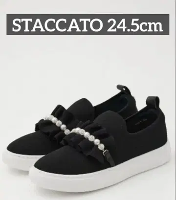 STACCATO 피아푸트 개더 슬립온 블랙 24.5cm