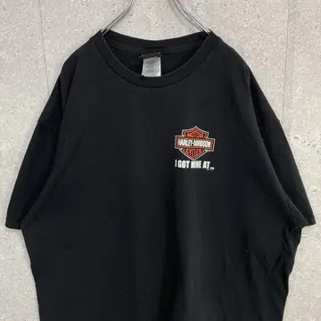 할리데이비슨 양면 프린트 로고 블랙 티셔츠 2XL