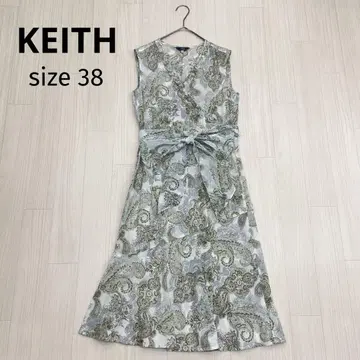 KEITH 키이스 페이즐리 무늬 슬리브리스 셔츠 원피스 38