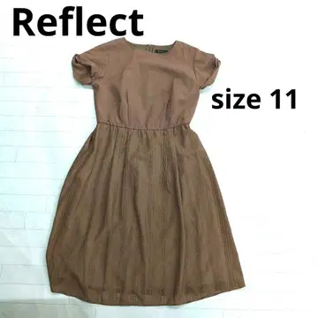 233 Reflect 브라운 반팔 무릎 기장 원피스 11