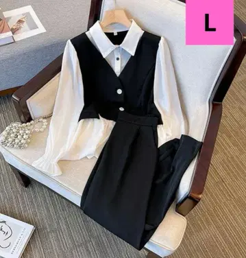 여성용 수트 셋업 캐주얼 봄 블랙 L