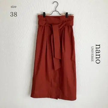 [나노 유니버스] 리본 포함 코튼 하이웨스트 롱 스커트 [38] 632