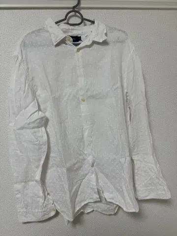 Paul Smith Jeans 화이트 도트 무늬 셔츠 XL