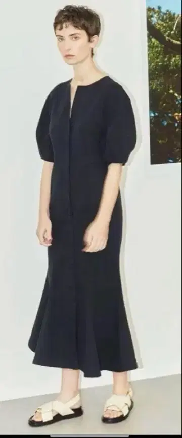 [ uncrave ] 라이트 데님 원피스 블랙 1