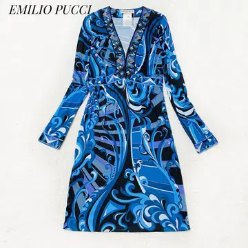 EMILIO PUCCI 에밀리오 푸치 100% 실크 비쥬 드레스