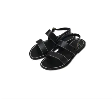 Bshop K. JACQUES 블랙 가죽 샌들