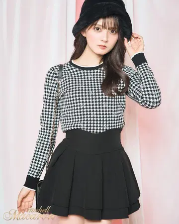 미셸 마카롱 Michell macaron 슬림 레그 스커트 블랙 M