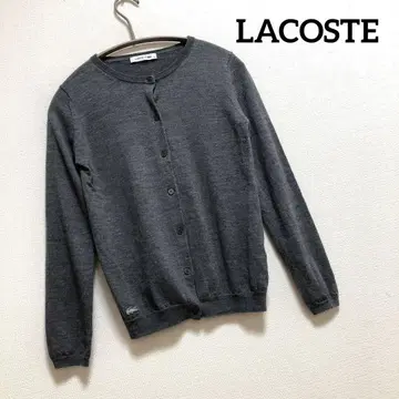 LACOSTE 라코스테 긴팔 가디건 마크 자수 그레이 모 100%