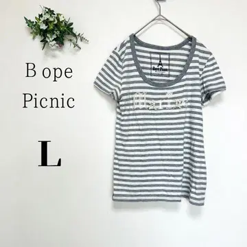 Bope Picnic 여성용 (L) 보더 티셔츠 펄 반팔