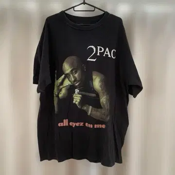 2PAC 그래픽 프린트 티셔츠 XL 블랙