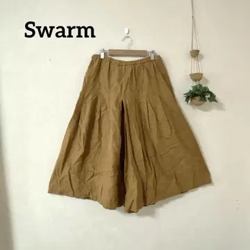 Swarm/스웜 린넨 100% 가우초 팬츠 와이드 팬츠
