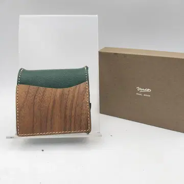 바코 리얼 우드 코인 케이스 동전 지갑 그린