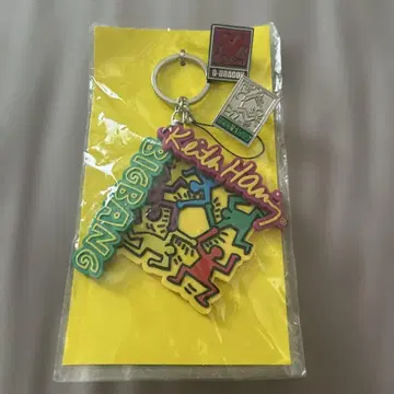 미사용 새상품 BIGBANG 키스 해링 콜라보 키링 핀 배지