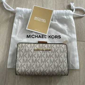 MICHAEL KORS 접이식 지갑 화이트/베이지