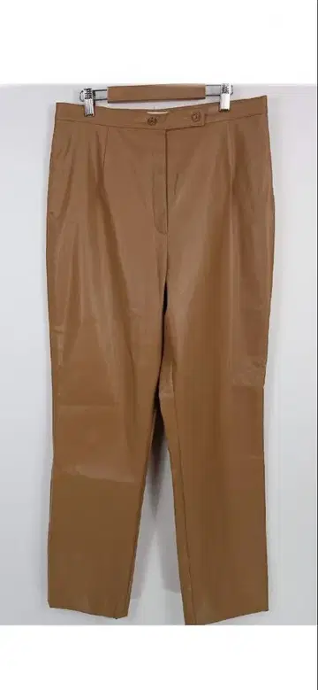 고급 나이스클럽 브라운 인조 가죽 심플 팬츠