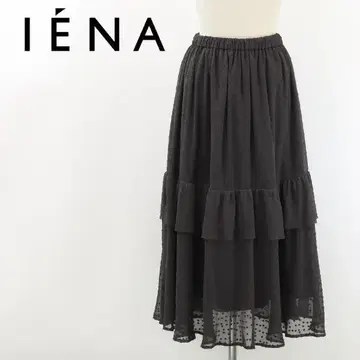 B7057 새상품급 이에나 컷 자카드 티어드 이지 스커트 36