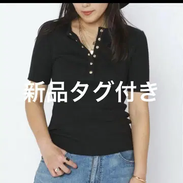 ANINE BING ALESSIA 티셔츠 블랙 반팔
