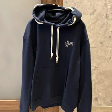 네이비 후드티 LV 로고 남성용