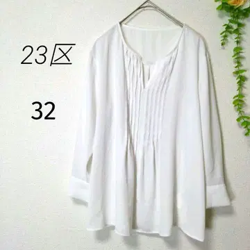23KU 23구 핀턱 셔츠 블라우스 32 (XS) 화이트