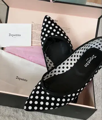 Repetto 도트 무늬 플랫슈즈 38