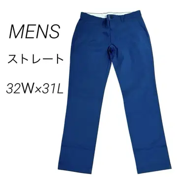 치노 팬츠 블루 네이비 넉넉한 스트레이트 스키니 무지 심플 M