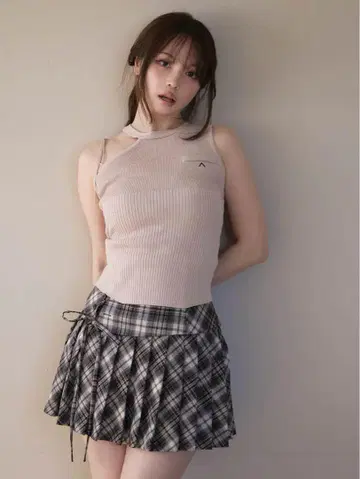 Jade highwaist mini skirt Check (M)