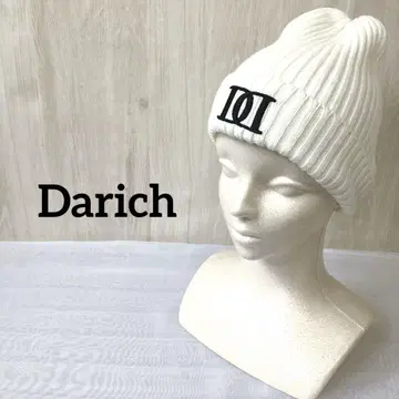 Darich DD 로고 니트 비니 화이트