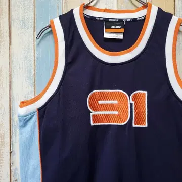516 and1 농구 탱크탑 자수 로고 넘버링 네이비
