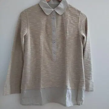 GIANNI 베이지 긴팔 폴로 셔츠