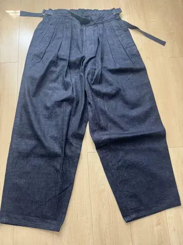 사야토모 하카마 데님 팬츠
