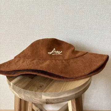 브라운 코듀로이 버킷햇