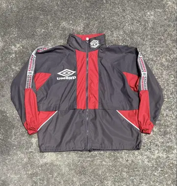 [레어] 90년대 UMBRO 나일론 자켓 M 사이즈 그레이/레드