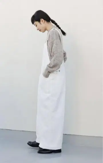 새상품 택 포함 카구레 백 크로스 코튼 멜빵바지