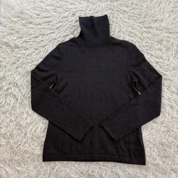 LANDS'END 실크 캐시미어 혼방 터틀넥 스웨터 다크 그레이