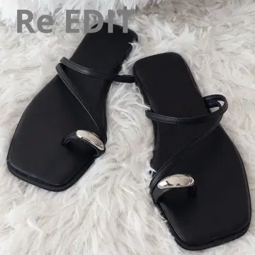 [새상품급] 리디 플립플랍 샌들 블랙 스트랩 플랫