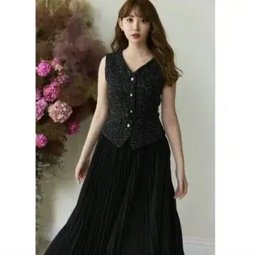 [ 새상품급 ] 하립투 Siena Pleated Docking Dress
