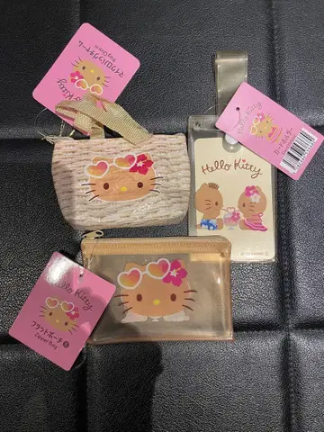 햇볕에 탄 키티 다이소 플랫 파우치 마이크로 백참 새상품
