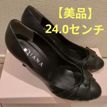 [새상품급] DIANA 다이애나 펌프스 24cm 블랙 리본 힐 포멀