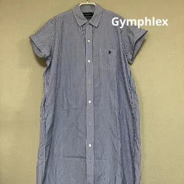 [ Gymphlex ] 반팔 셔츠 원피스 블루 스트라이프 14