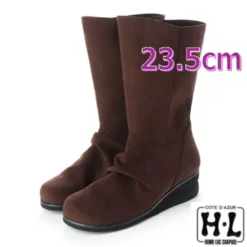 아쉬엘 H L 인공 스웨이드 웨지솔 부츠 23.5cm