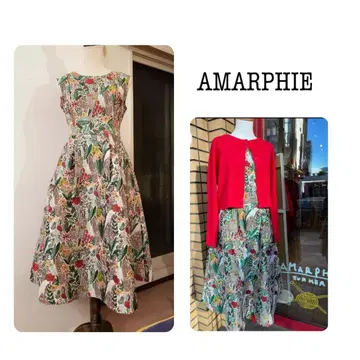 AMARPHIE (아말피) 드레스 원피스 자카드 M 그린 계열