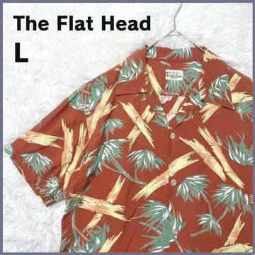 새상품급 The Flat Head 플랫 헤드 알로하 셔츠 오렌지 L