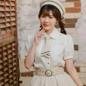 시마무라 x 쿠루미 마린 아카데미아 블라우스 넥타이 포함 화이트 M