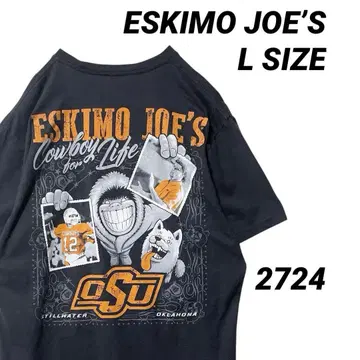ESKIMO JOE'S 카우보이 OSU 티셔츠 L 사이즈 백 프린트