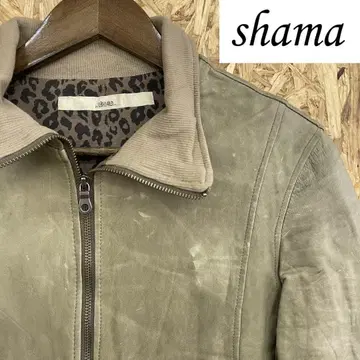 shama 소가죽 카우 레더 지퍼 블루종 자켓 나노 유니버스 별주