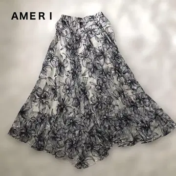 AMERI ADAM VOLUME SKIRT 자카드 쉬폰 S