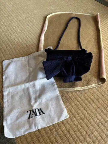 ZARA 네이비 리본 포함 백