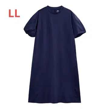 새상품 워크맨 드라이 사이드 포켓 벌룬 슬리브 원피스 네이비 LL